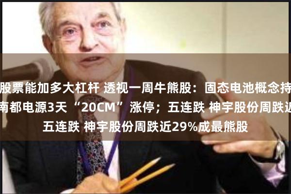 股票能加多大杠杆 透视一周牛熊股：固态电池概念持续发酵 最牛股南都电源3天 “20CM” 涨停；五连跌 神宇股份周跌近29%成最熊股